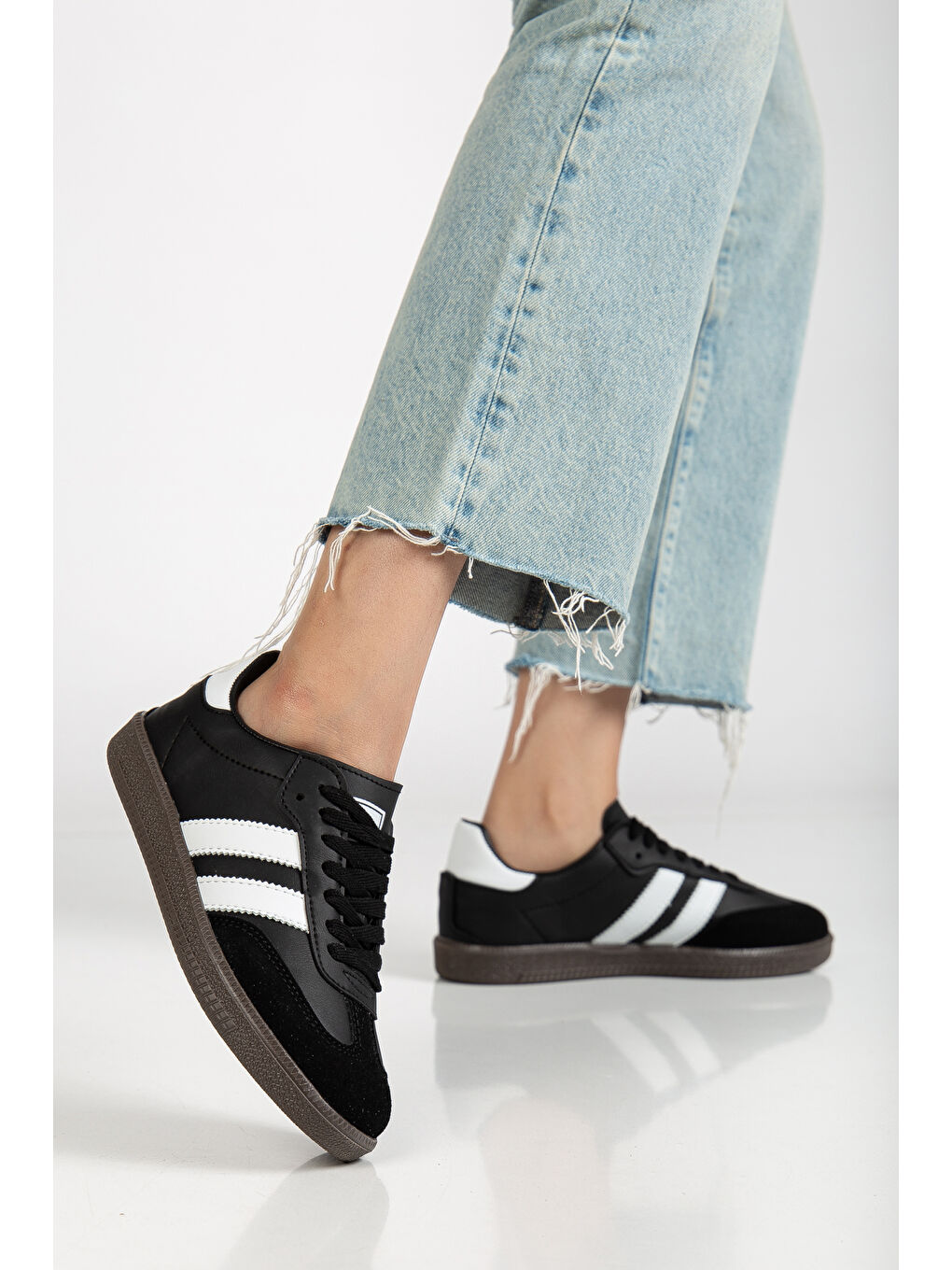 Siyah Sanbo Günlük Ortopedik Kadın Sneaker Spor Ayakkabı-3