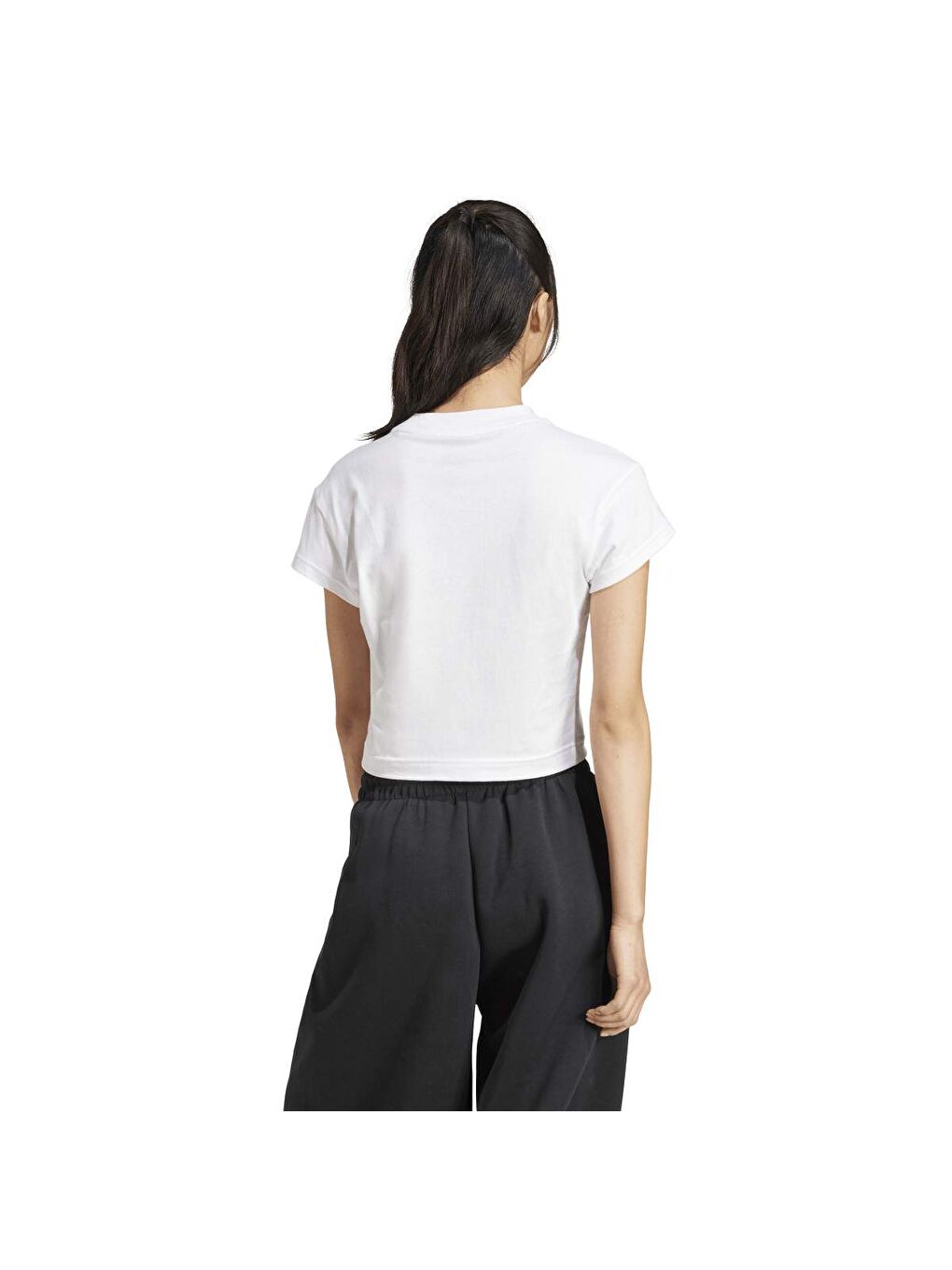 FI Small Logo Bb Kadın Beyaz Yuvarlak Yaka Tişört-1