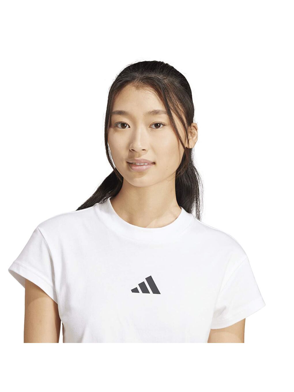 FI Small Logo Bb Kadın Beyaz Yuvarlak Yaka Tişört-2