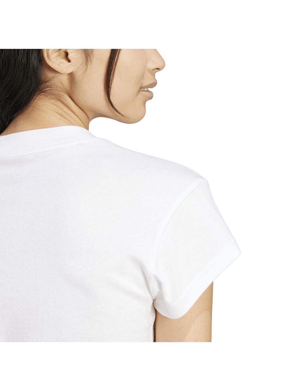 FI Small Logo Bb Kadın Beyaz Yuvarlak Yaka Tişört-3