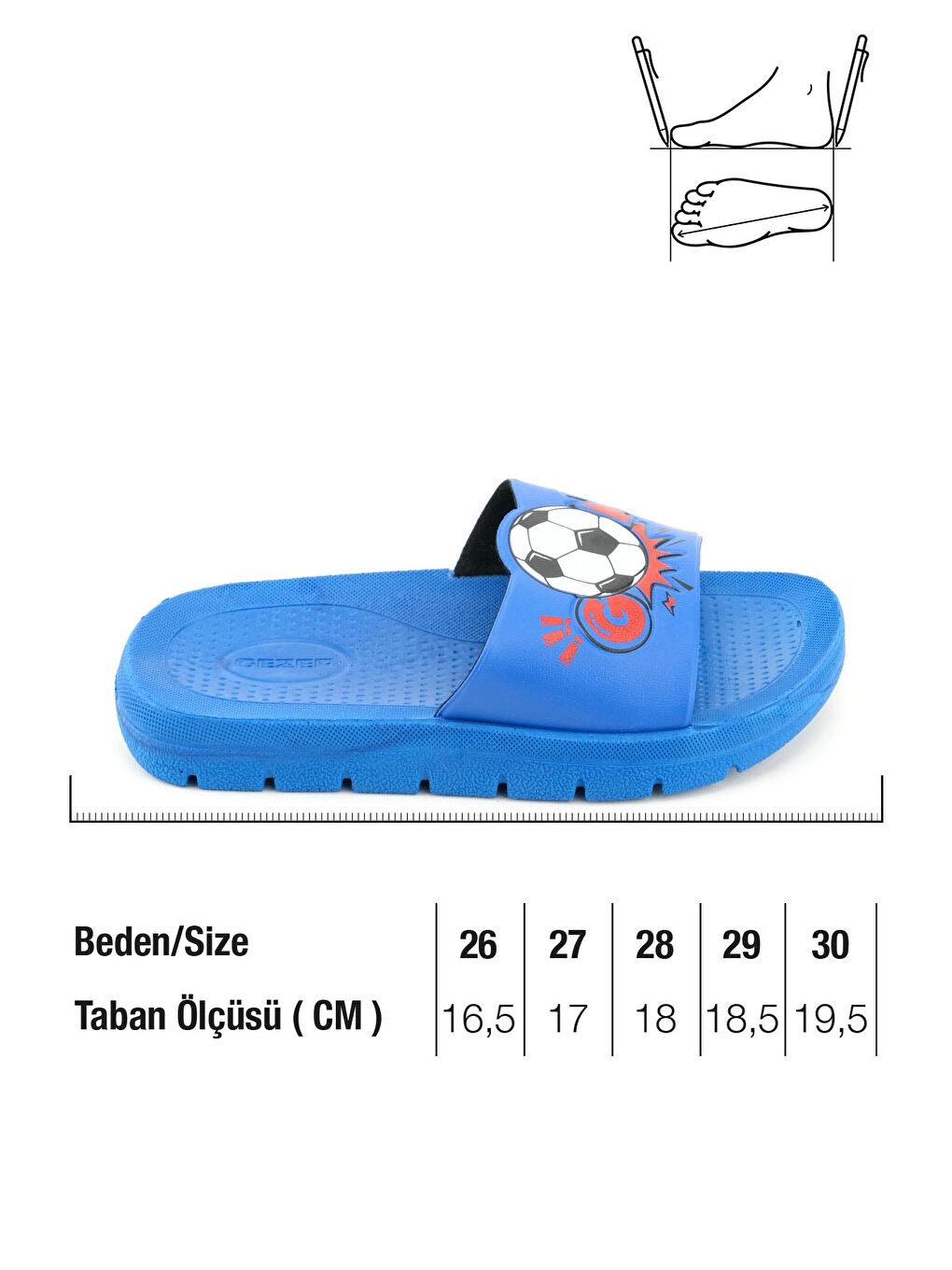 Mavi Erkek Çocuk Yazlık PU Islak Zemine Uygun Ev Bahçe Banyo Havuz Terlik-1