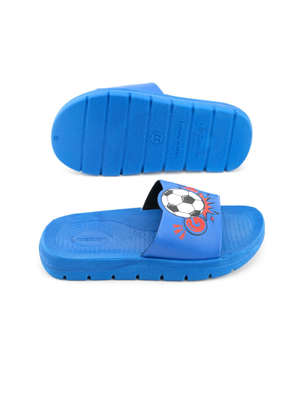 Mavi Erkek Çocuk Yazlık PU Islak Zemine Uygun Ev Bahçe Banyo Havuz Terlik-4