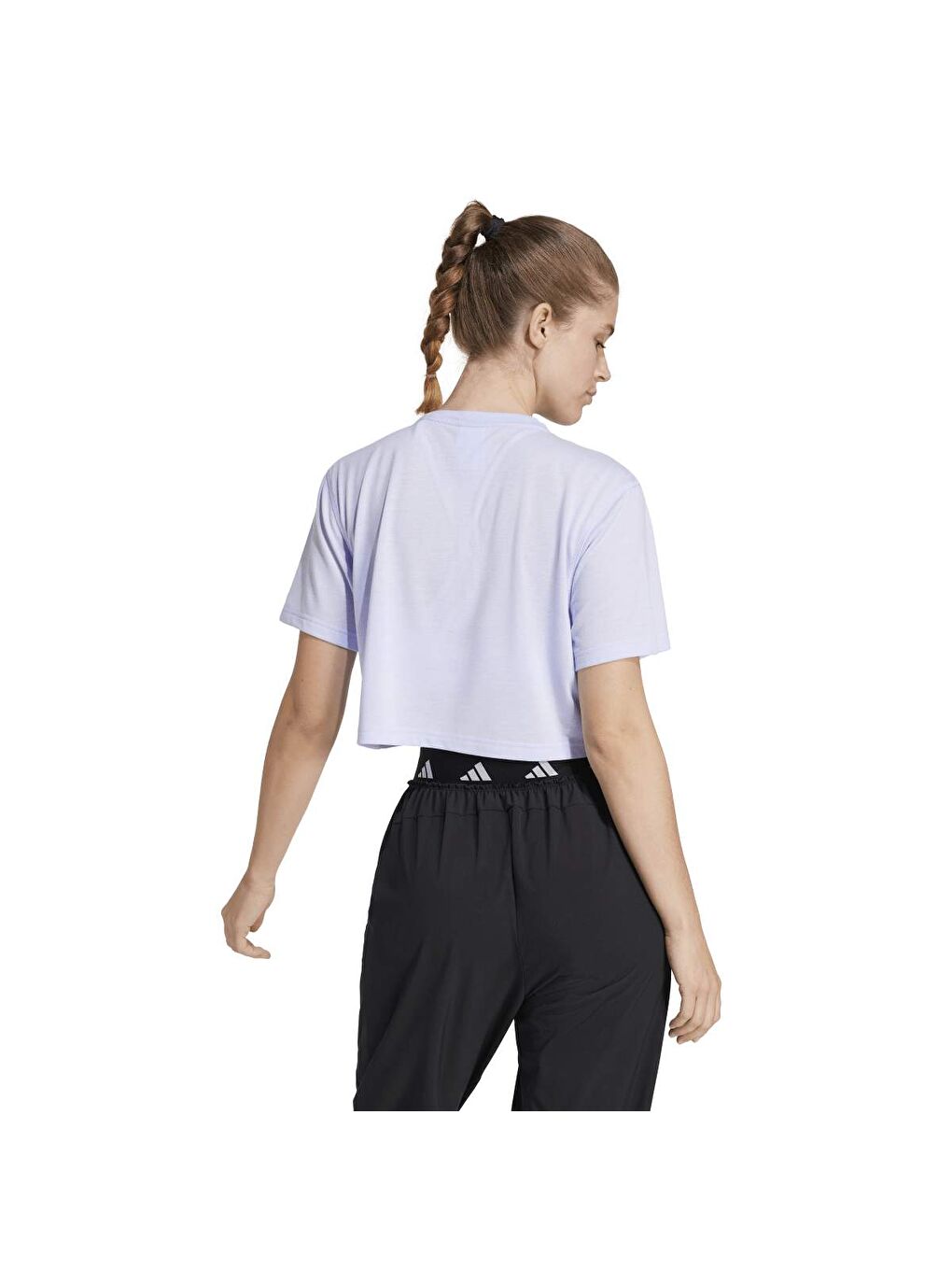 Train Essentials Boxy Workout Kadın Mor Yuvarlak Yaka Tişört-1