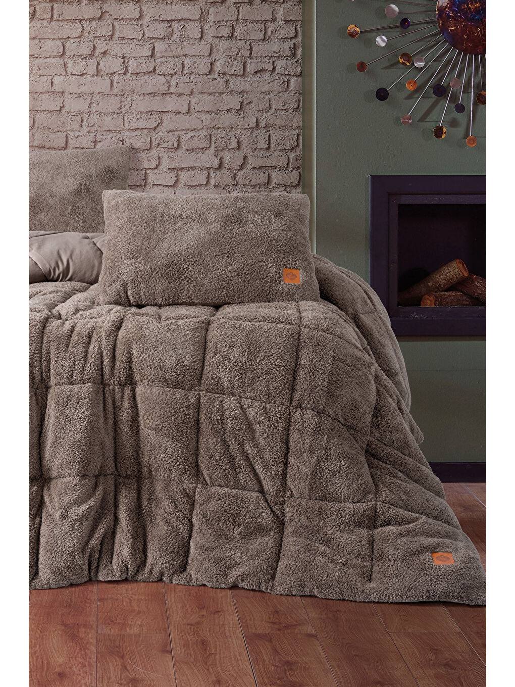 Pamuk Box Tek Kişilik Pelüş Yorgan Seti Bej 155x215 cm