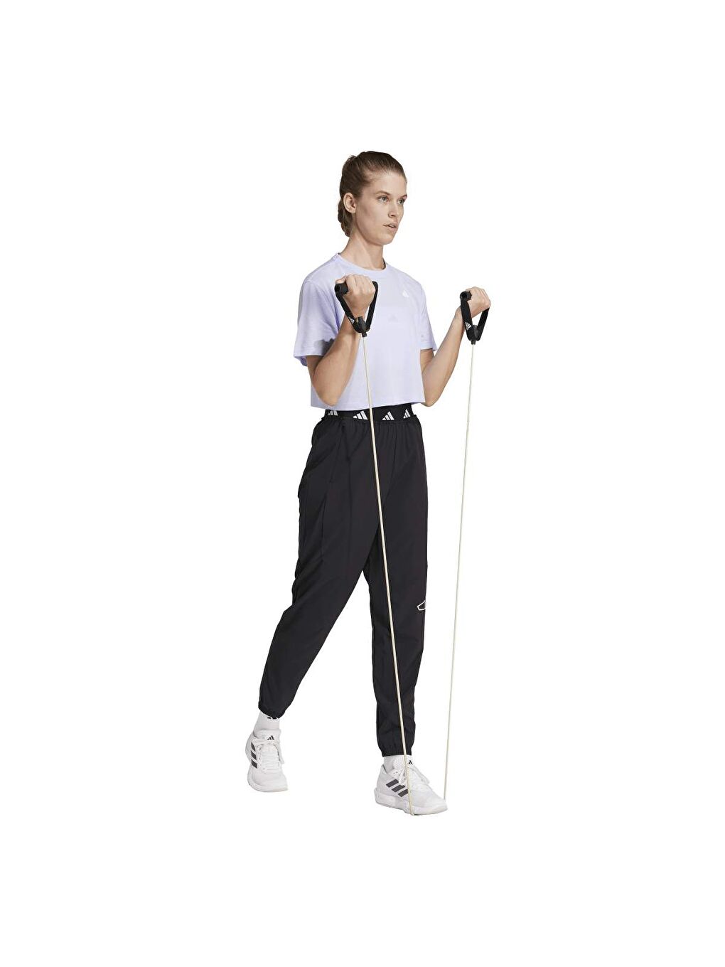 Train Essentials Boxy Workout Kadın Mor Yuvarlak Yaka Tişört-4