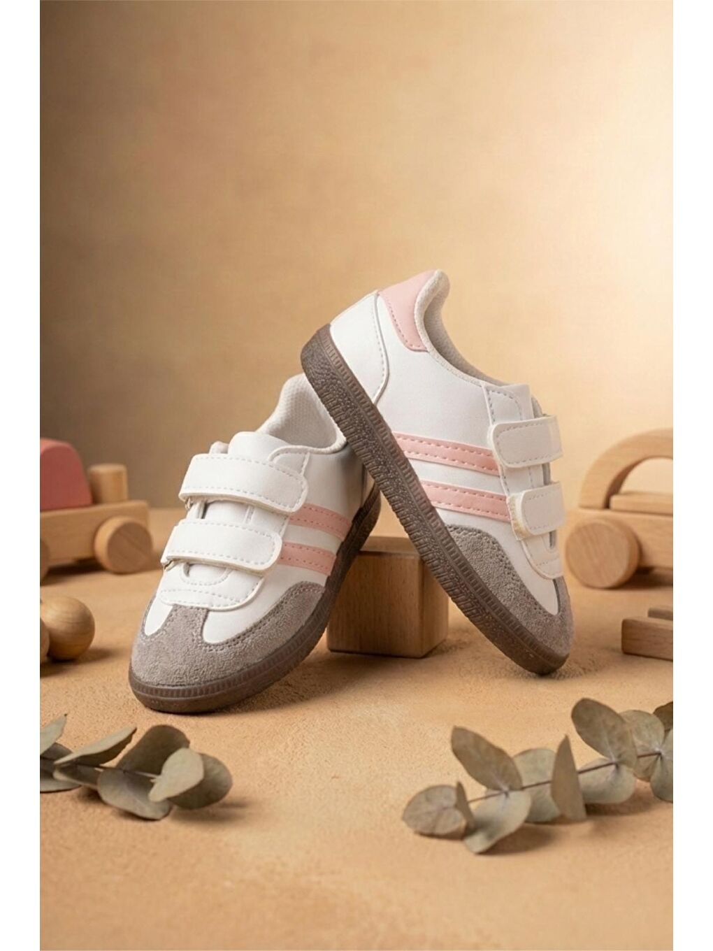 Pembe Smb Bantlı Cırtlı Unisex Retro Stil Çocuk Spor Ayakkabı Konforlu Adımlar Tasarım-1