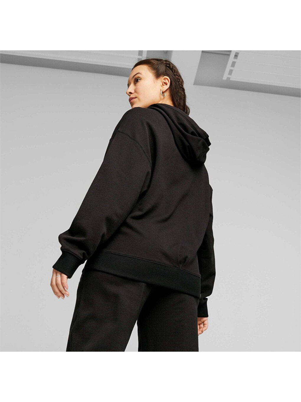 Siyah HER Kadın Kapüşonlu SWEATSHIRT-1