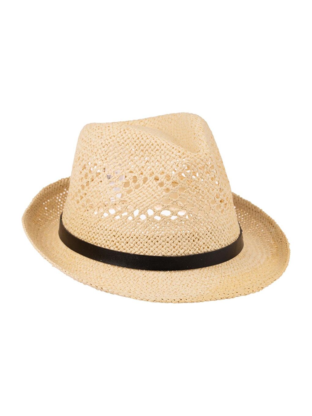 Erkek Kemer Detaylı Hasır Fötr Şapka Y24750-09 Bej-2