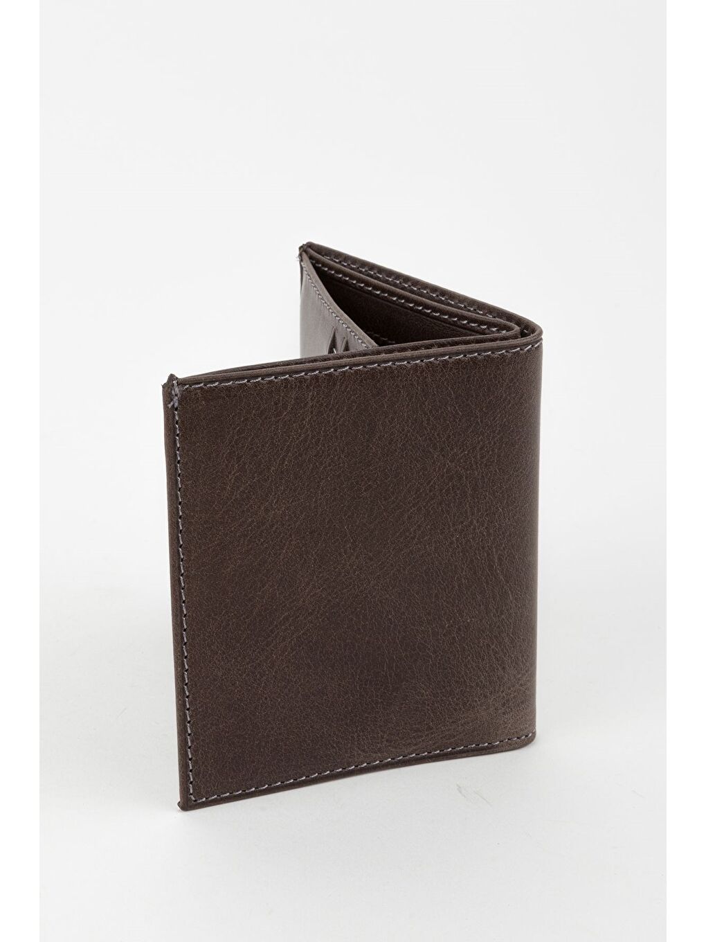 Kutulu Hakiki Deri Gri Crazy Dikey Küçük Boy Erkek El Portföyü Cüzdan