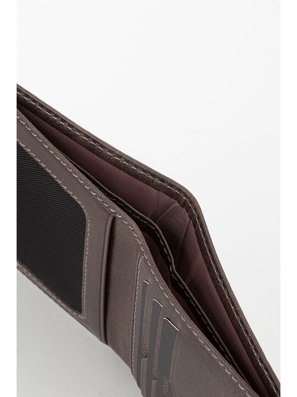 Kutulu Hakiki Deri Gri Crazy Dikey Küçük Boy Erkek El Portföyü Cüzdan-1