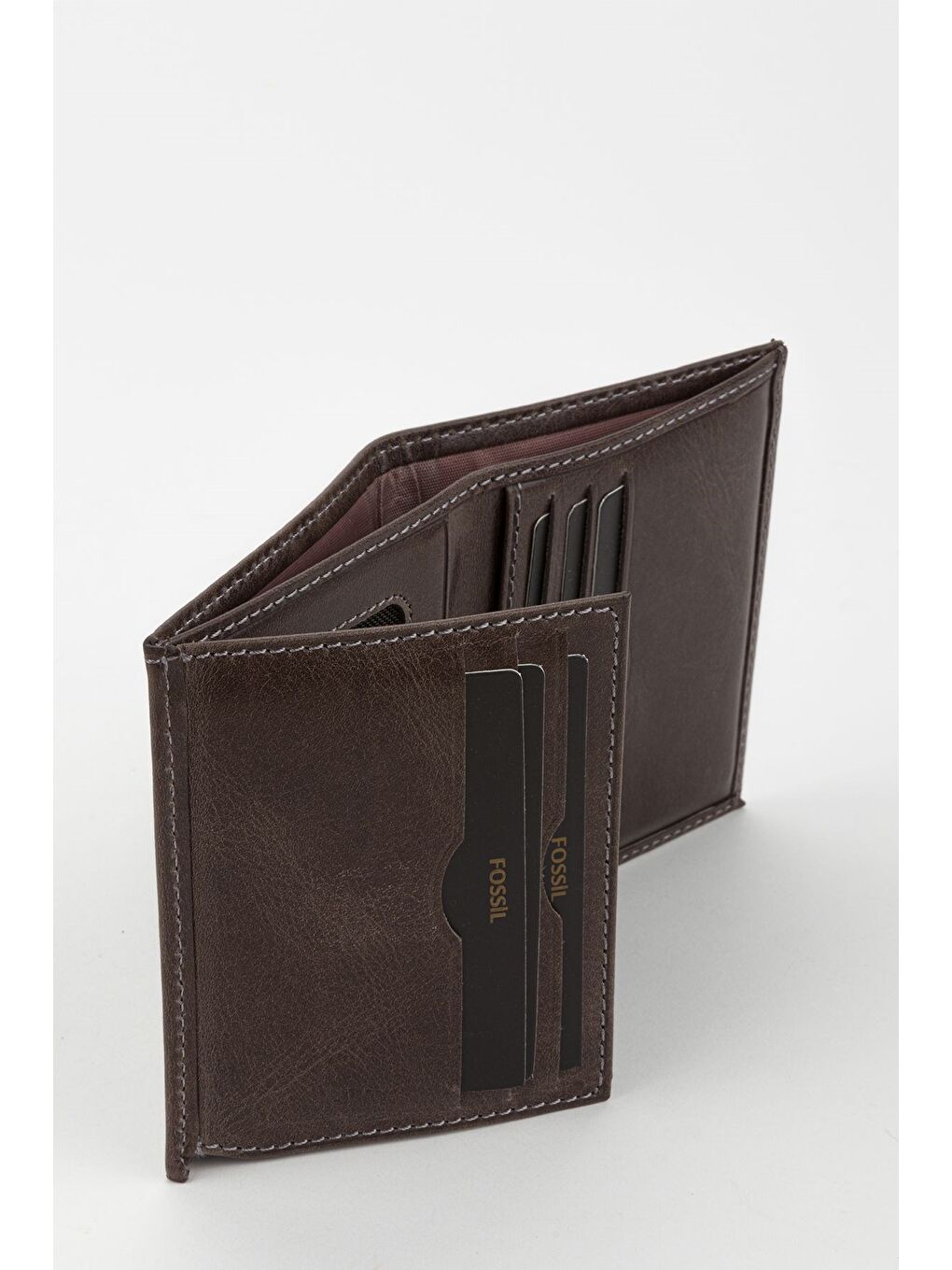 Kutulu Hakiki Deri Gri Crazy Dikey Küçük Boy Erkek El Portföyü Cüzdan-2