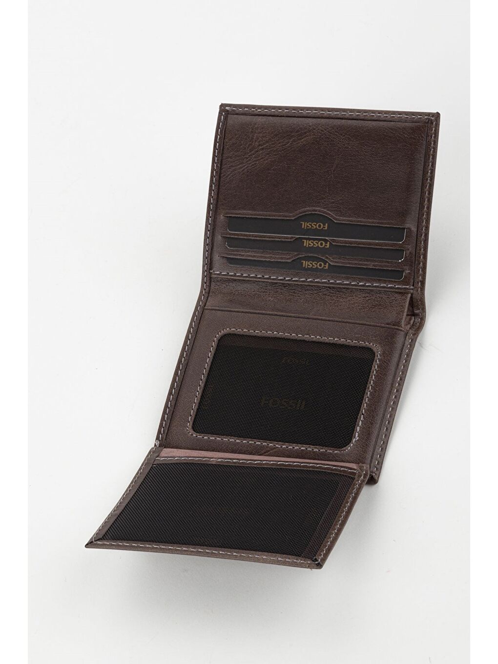 Kutulu Hakiki Deri Gri Crazy Dikey Küçük Boy Erkek El Portföyü Cüzdan-3