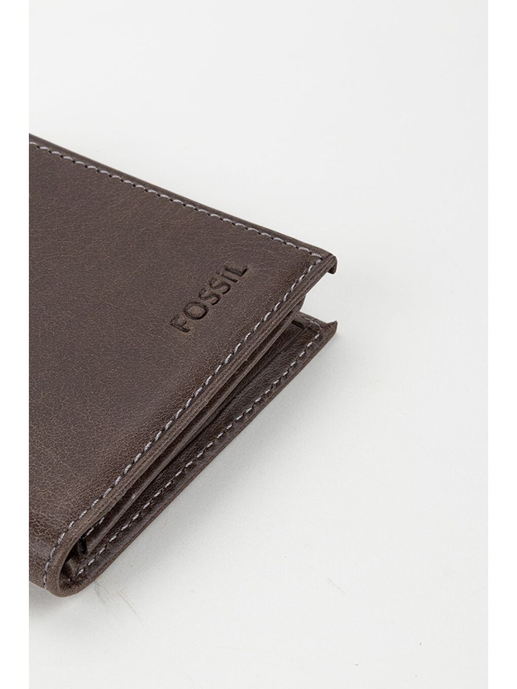 Kutulu Hakiki Deri Gri Crazy Dikey Küçük Boy Erkek El Portföyü Cüzdan-4