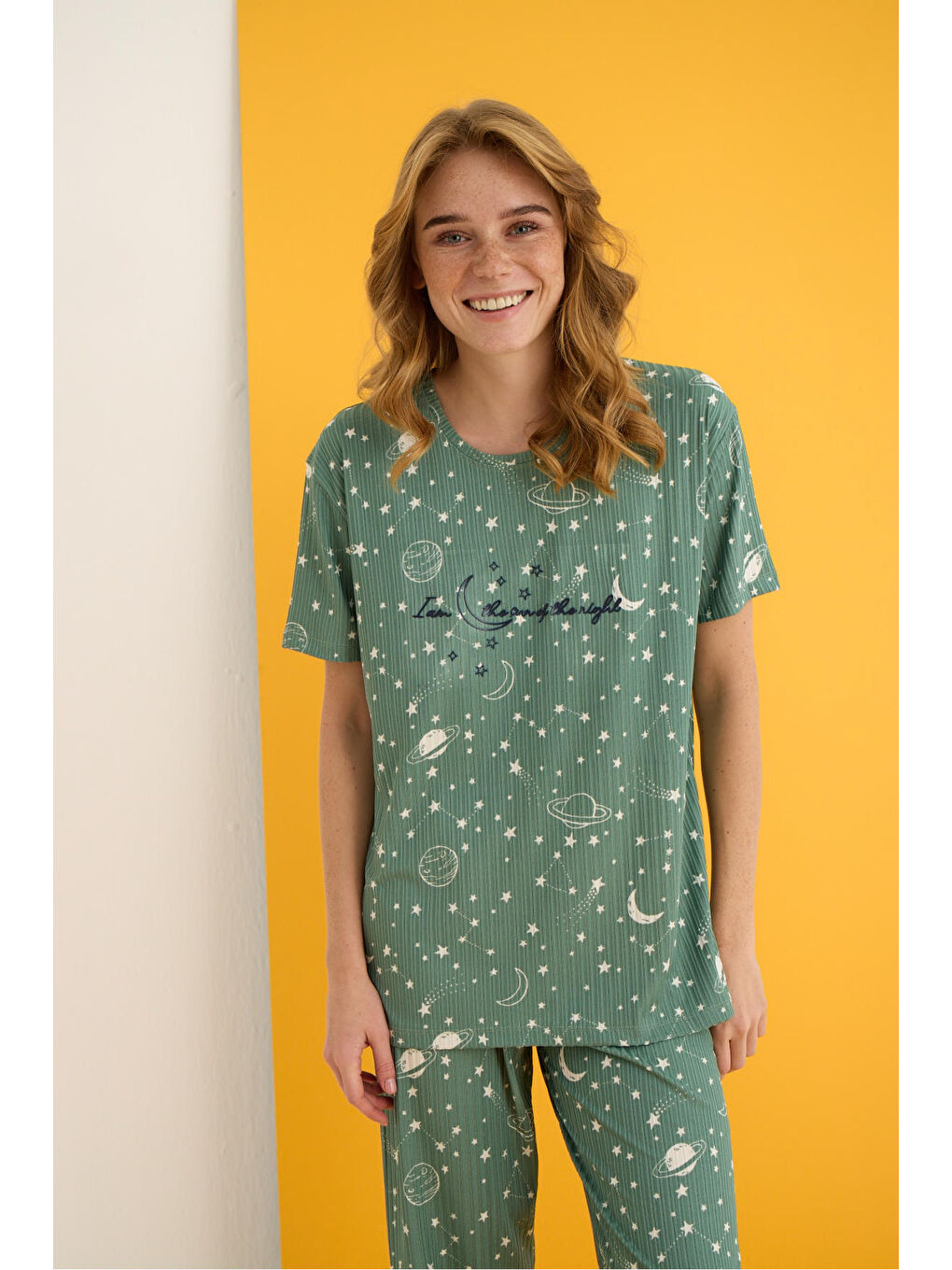 Yeşil Zincir Pijama Takımı 7021-4-1