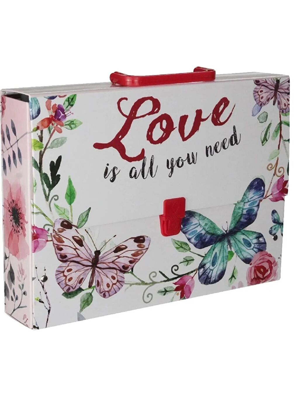 Desenli Kulplu Kutu Klasör Çanta (3200DK)