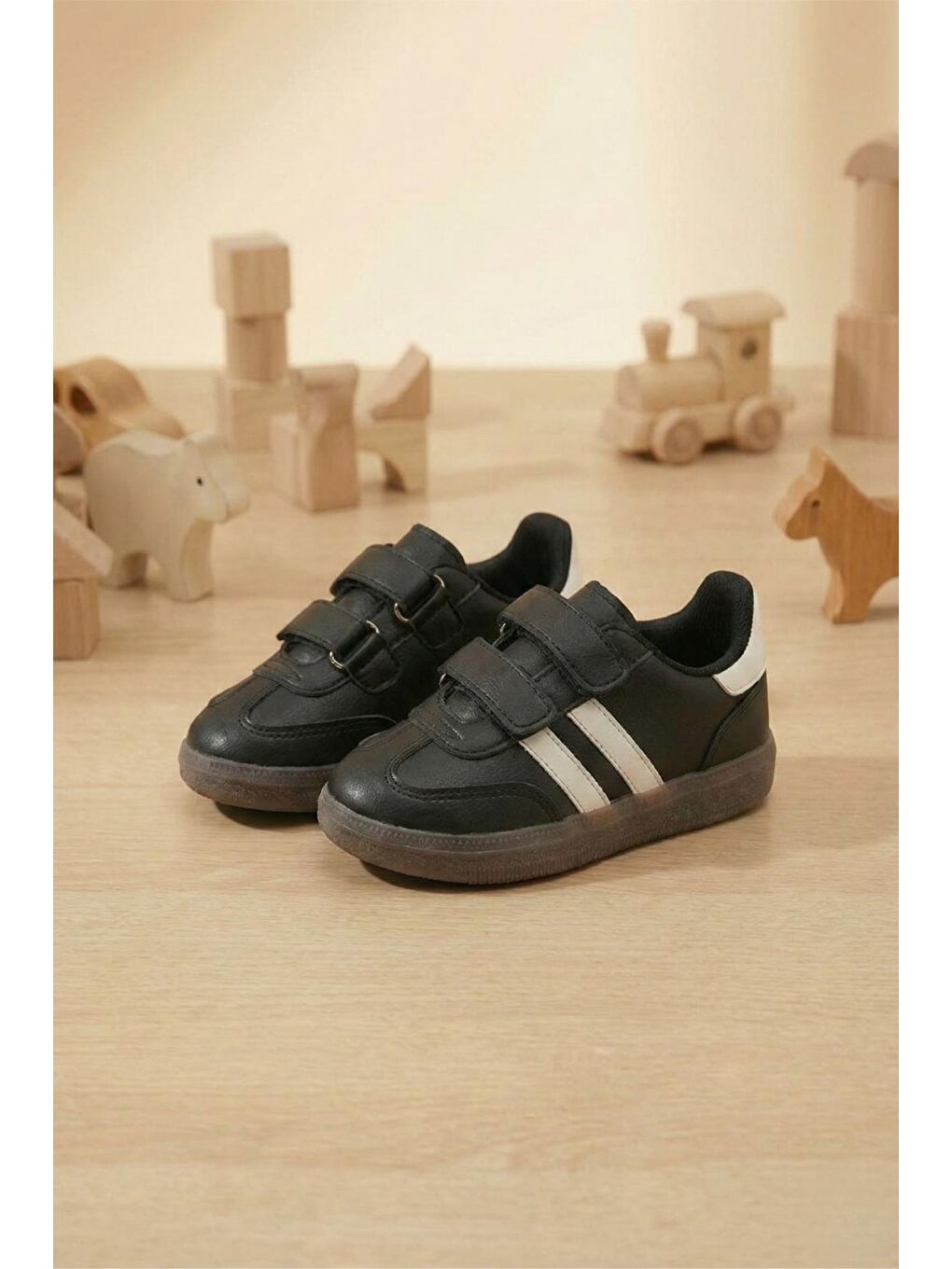 Siyah Smb Bantlı Cırtlı Unisex Retro Stil Çocuk Spor Ayakkabı Konforlu Adımlar Tasarım-1