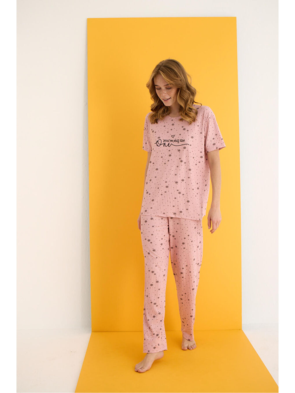 Pembe Zincir Pijama Takımı 7021-1-1
