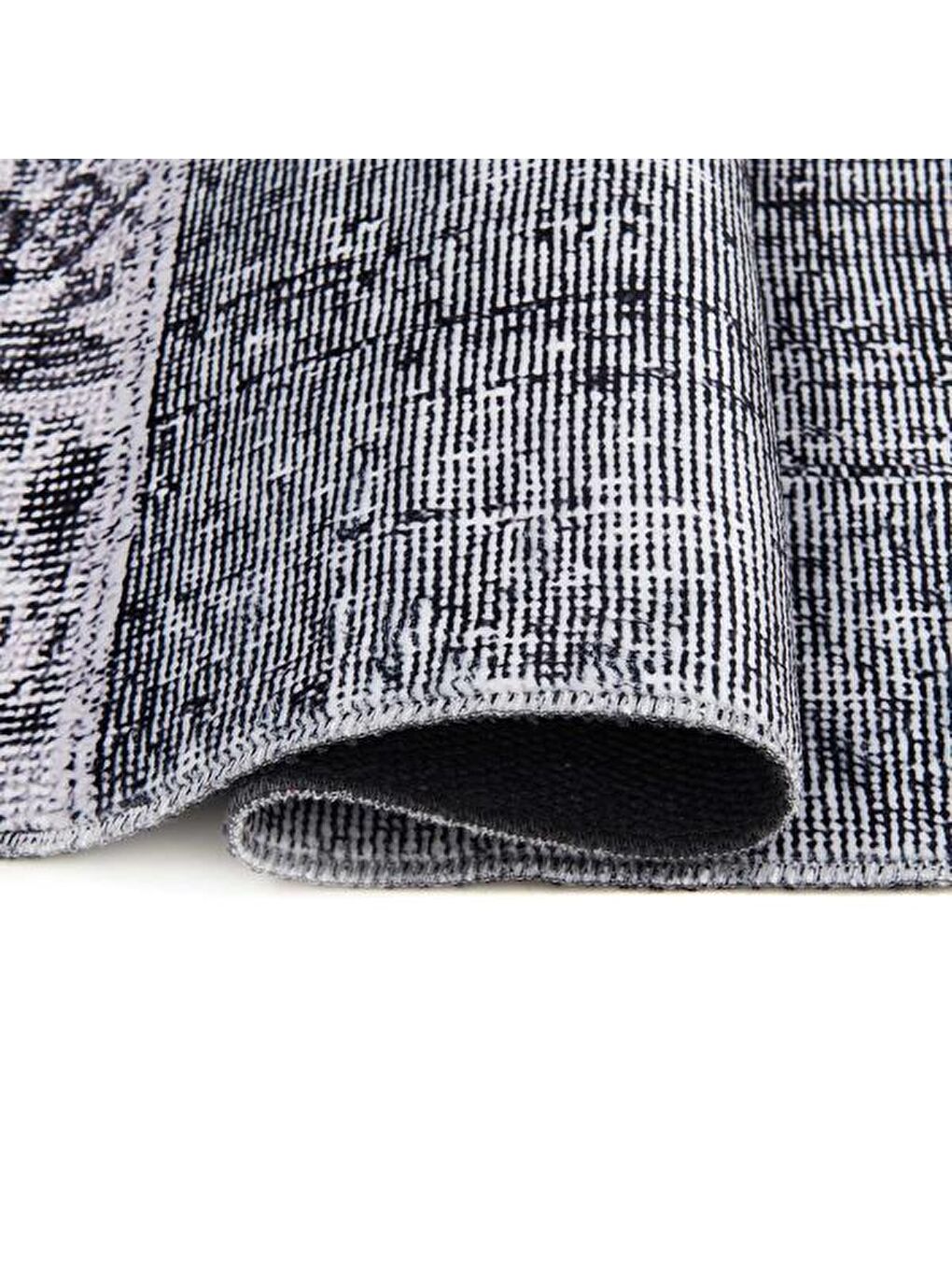 Kadife Patchwork Halı - Gri - 160x230 cm-1