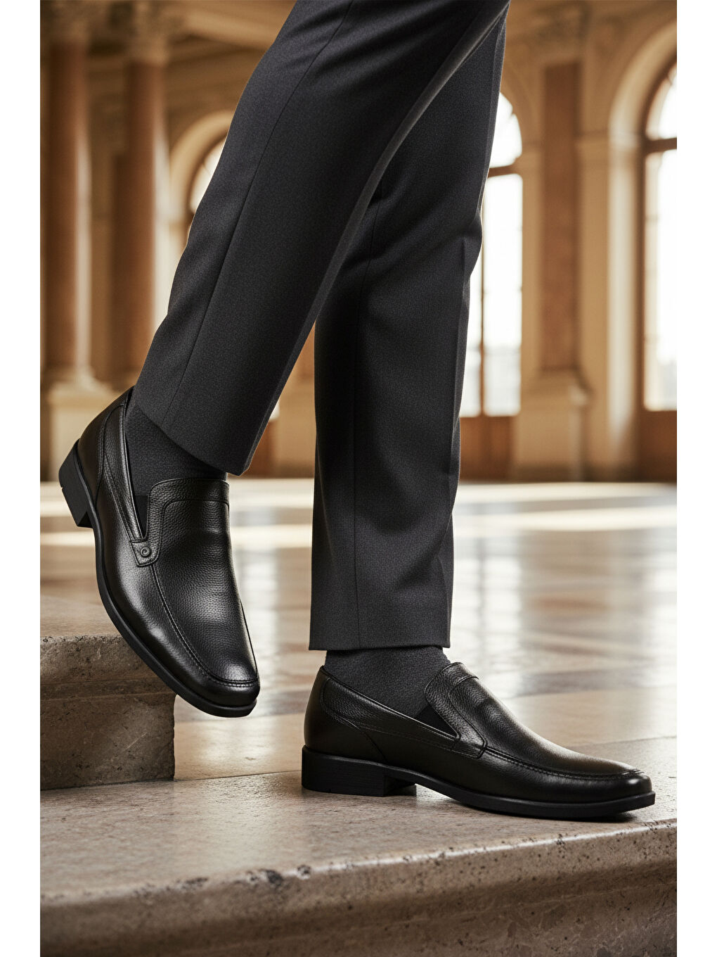 Siyah Hakiki Deri Erkek Klasik Ayakkabı 00685 M-2