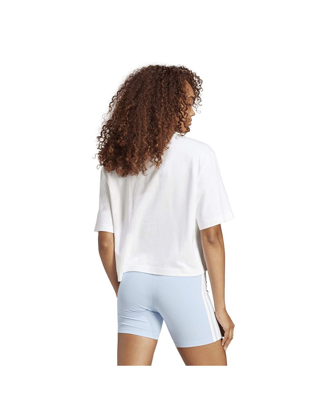 Big Logo Boyfriend Kadın Beyaz Yuvarlak Yaka Tişört-1