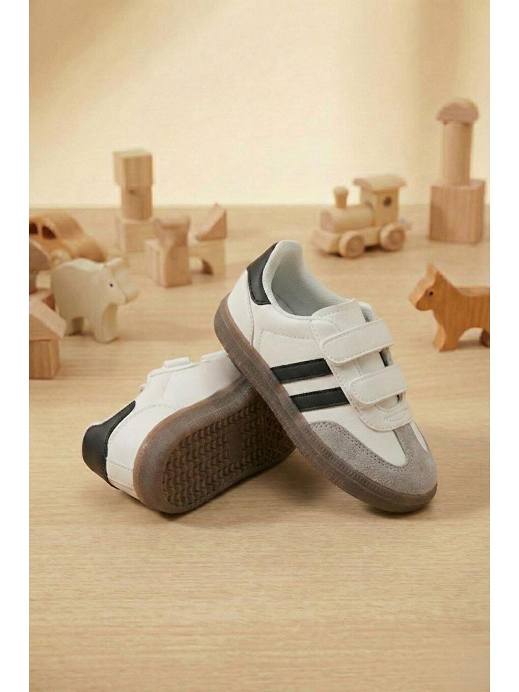 Beyaz Smb Bantlı Cırtlı Unisex Retro Stil Çocuk Spor Ayakkabı Konforlu Adımlar Tasarım