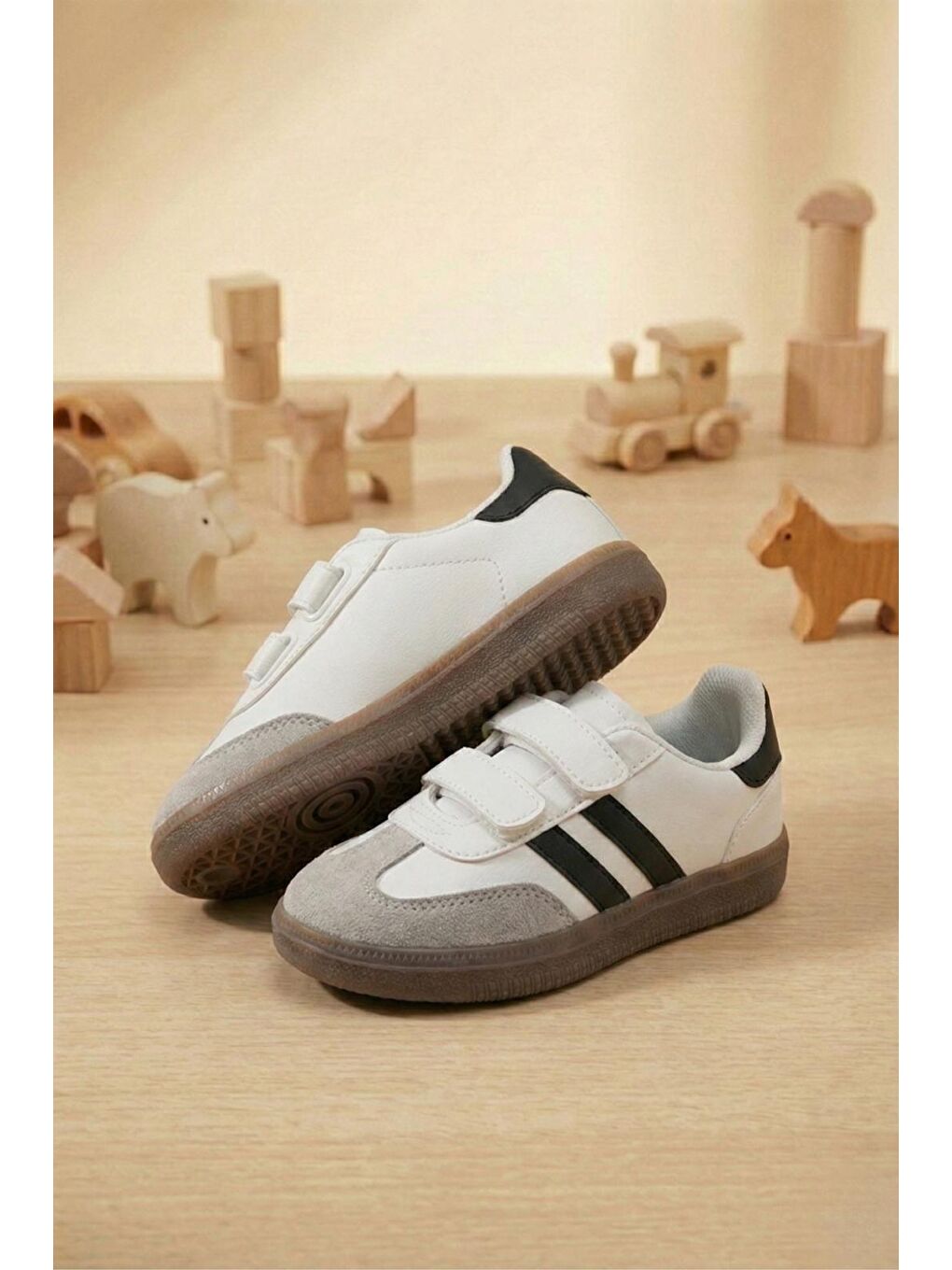 Beyaz Smb Bantlı Cırtlı Unisex Retro Stil Çocuk Spor Ayakkabı Konforlu Adımlar Tasarım-1