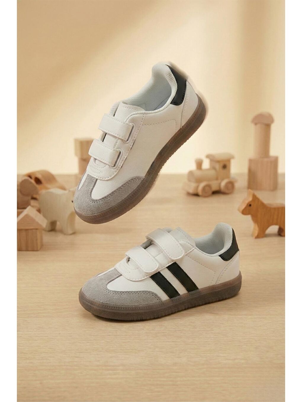 Beyaz Smb Bantlı Cırtlı Unisex Retro Stil Çocuk Spor Ayakkabı Konforlu Adımlar Tasarım-2