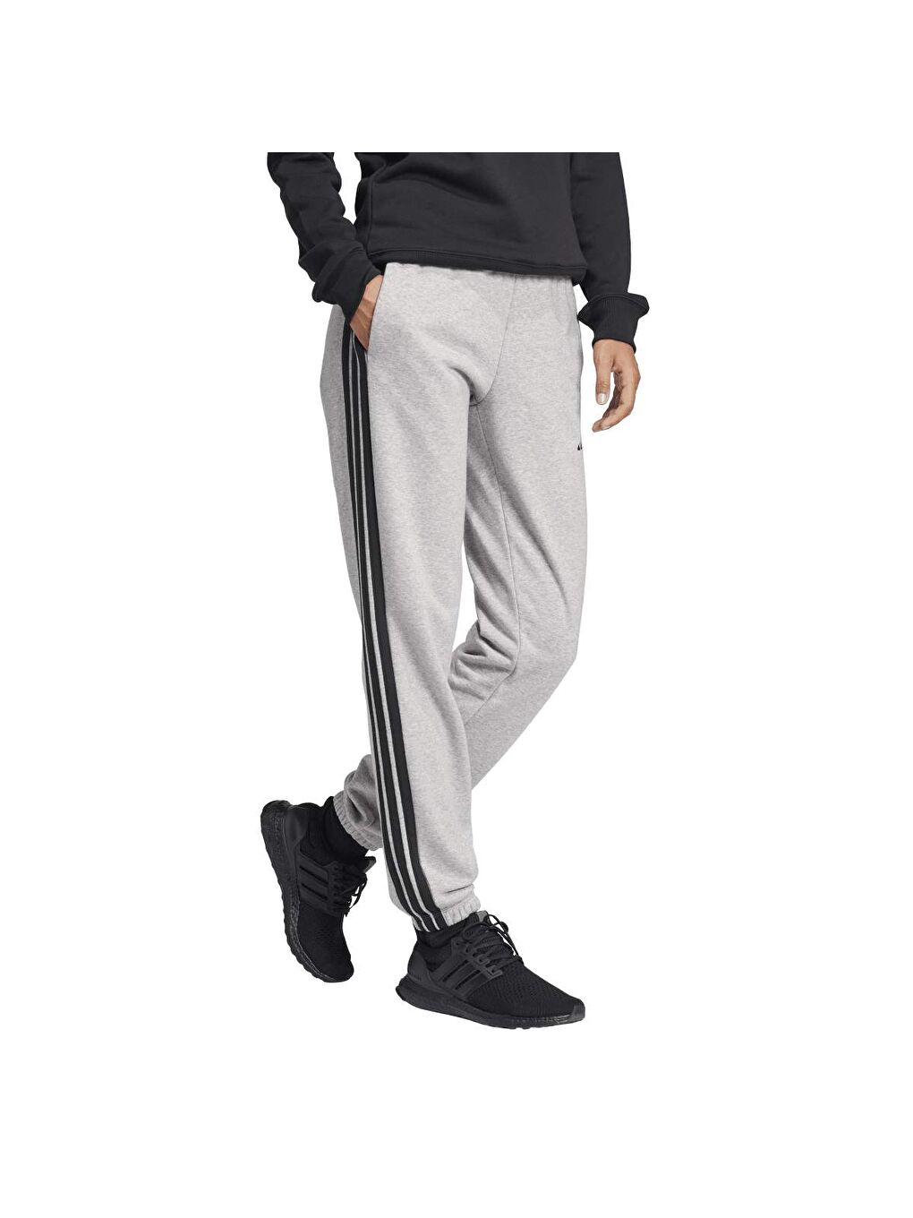 Essentials 3-Stripes French Terry Kadın Gri Eşofman Altı-2