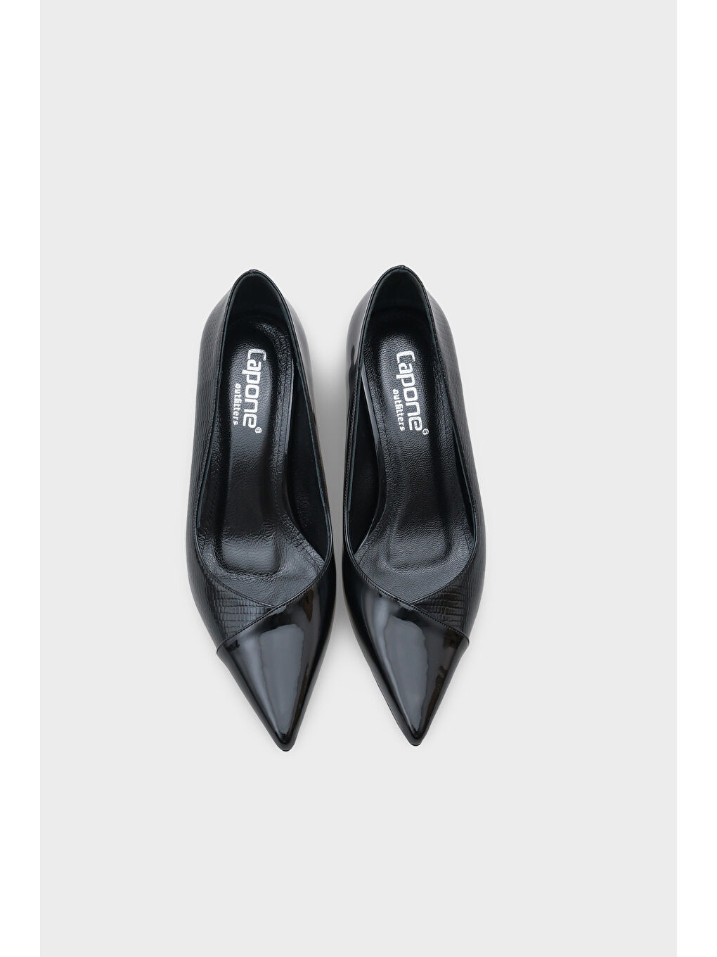 Siyah Brianne Orta Topuklu Bantlı Yılan Baskılı Hakiki Deri Astarlı Stiletto-5