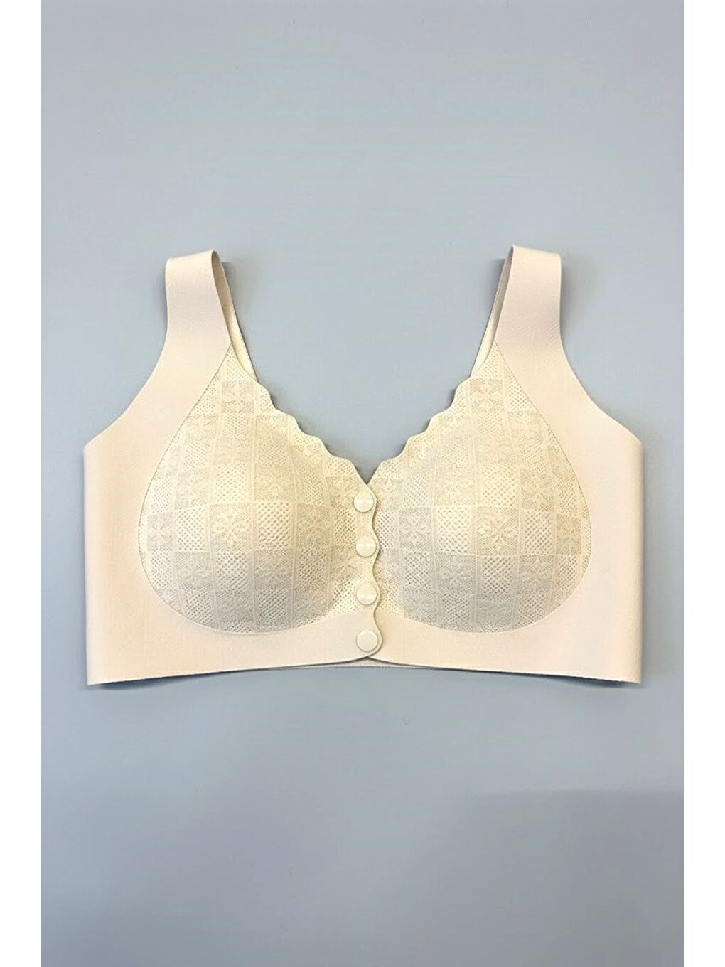 Bej Balensiz Dikişsiz Lazer Önden Çıtçıtlı Pedli Sütyen C26205 Ten