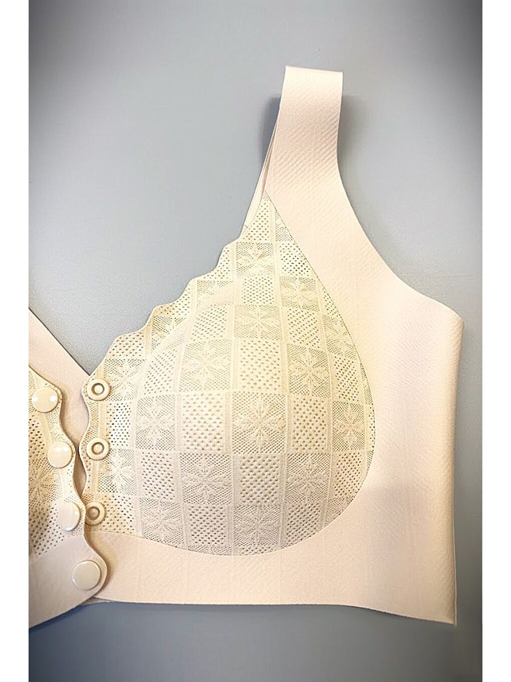 Bej Balensiz Dikişsiz Lazer Önden Çıtçıtlı Pedli Sütyen C26205 Ten-3