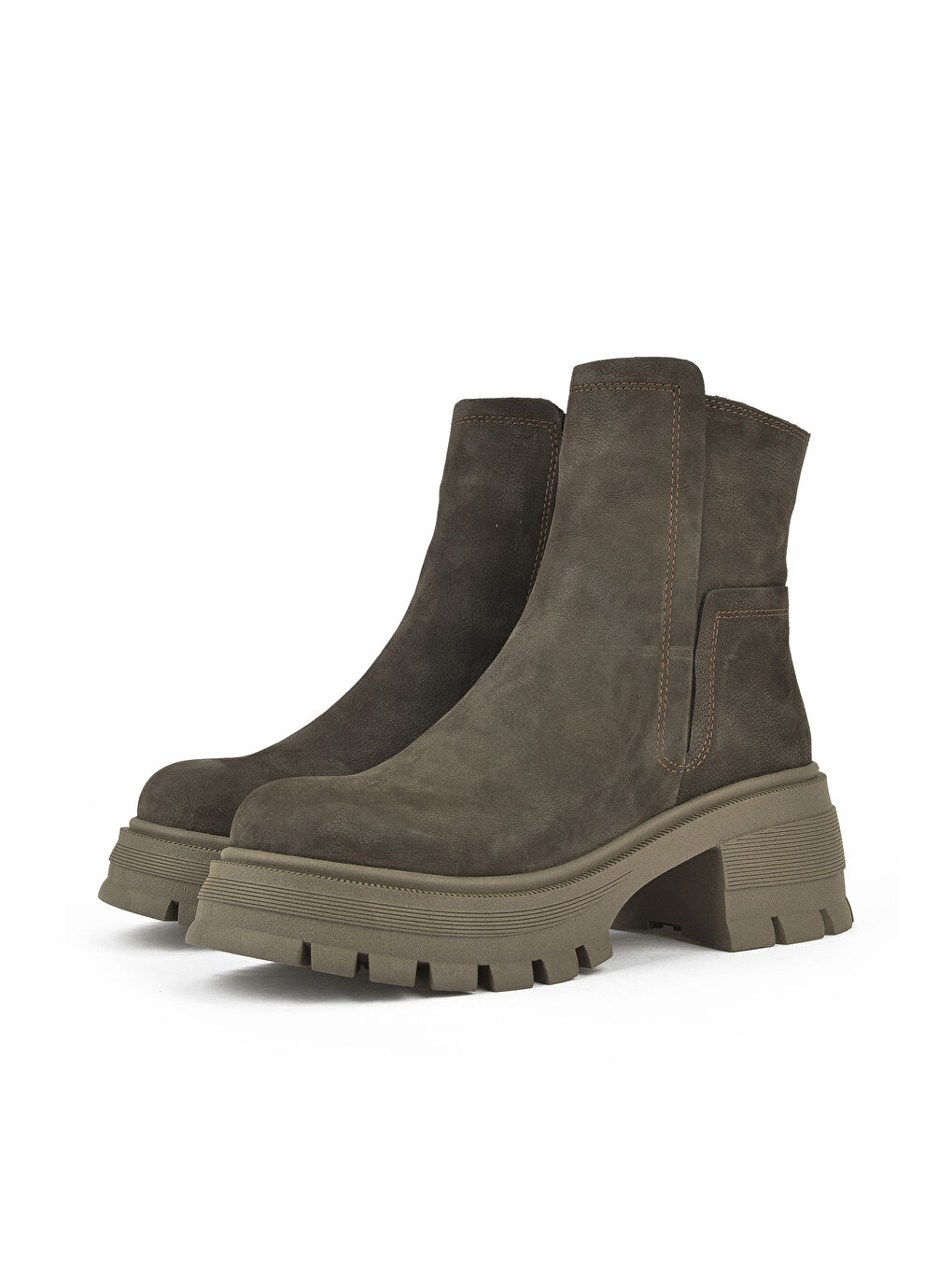 Kahverengi Kadın Hakiki Deri Bot 153359Z6152 Koyu Kahve