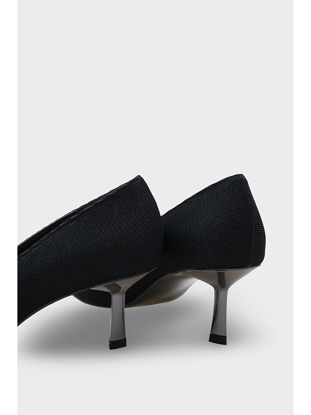 Siyah Malinda Orta Topuklu Metal Topuklu Kadın Stiletto-3