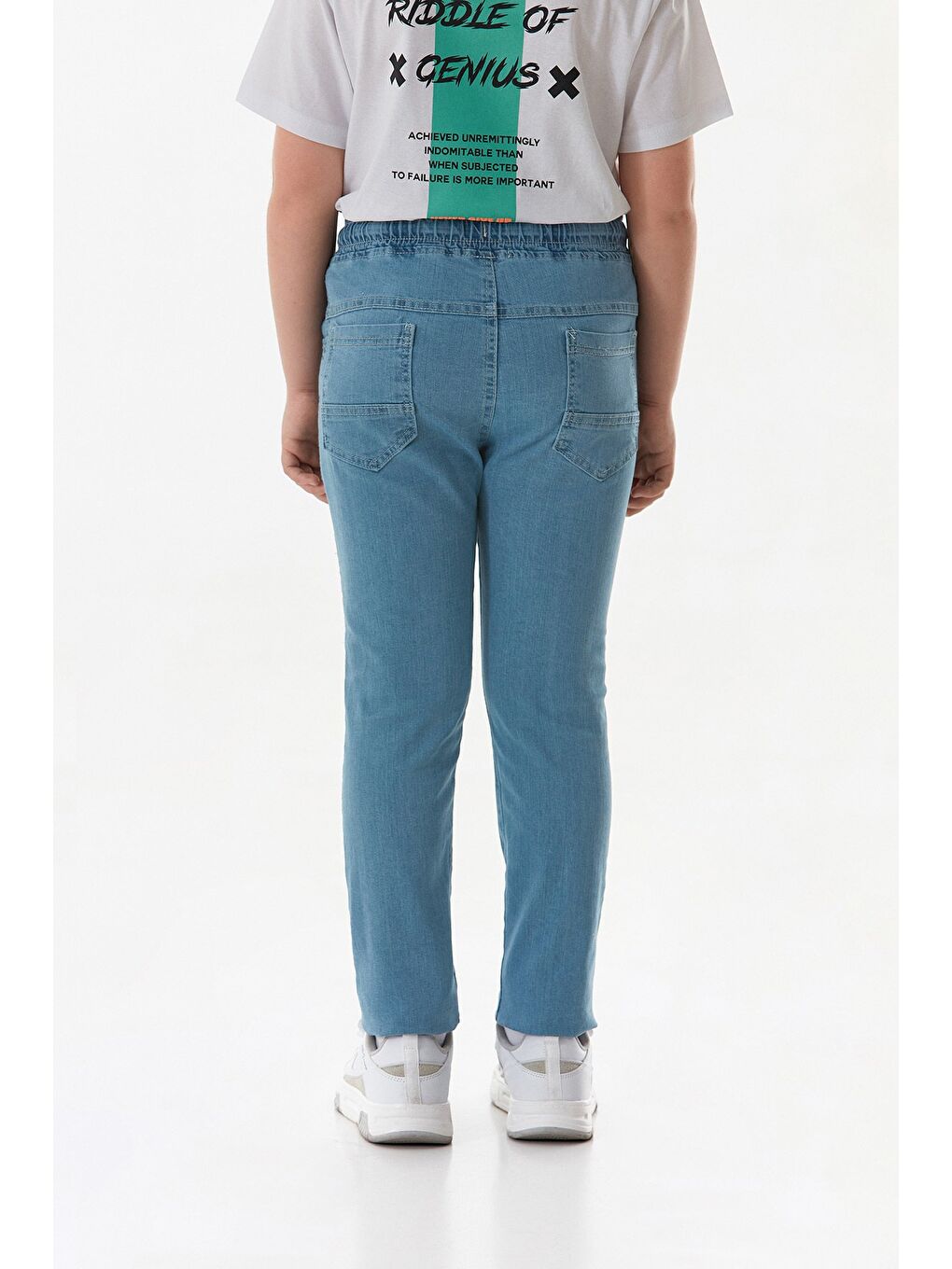 Mavi Beli Lastikli Erkek Çocuk Pantolon-1