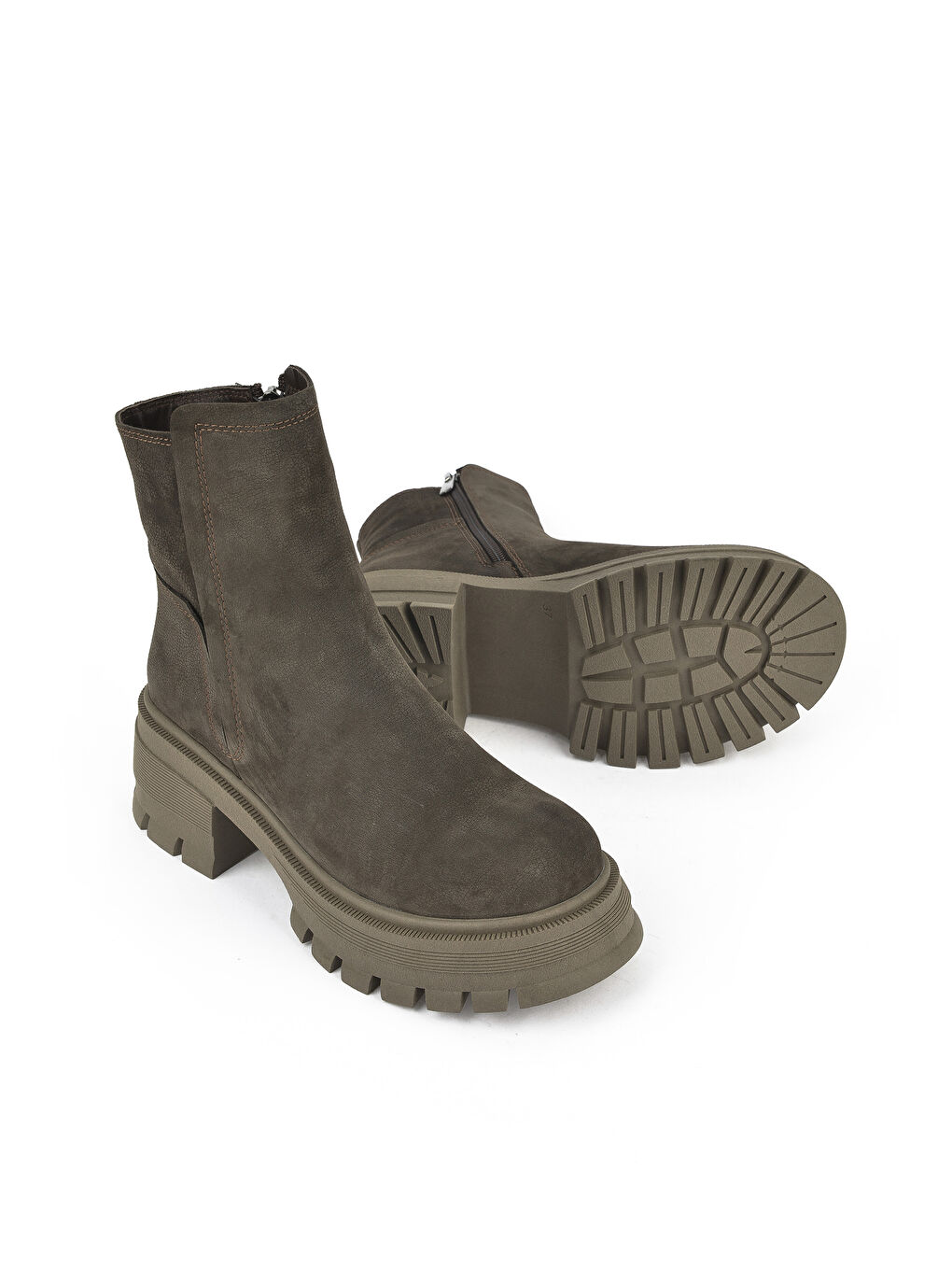 Kahverengi Kadın Hakiki Deri Bot 153359Z6152 Koyu Kahve-1