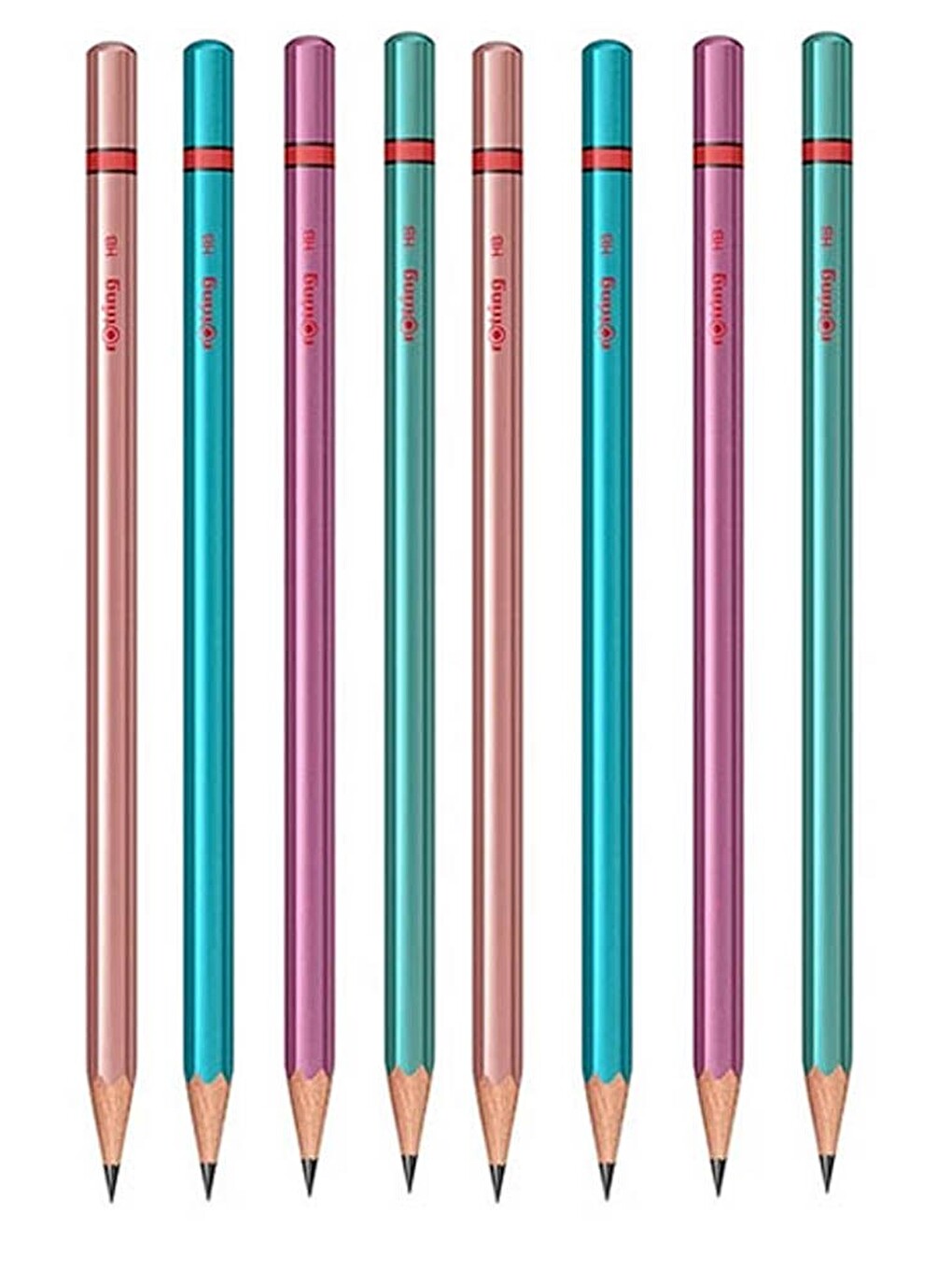 Rotring Metalik Kurşun Kalem 8 Li 1 Paket Siyah Renkli Kurşun Kalem 4 Renk Hb Kurşun Kalem