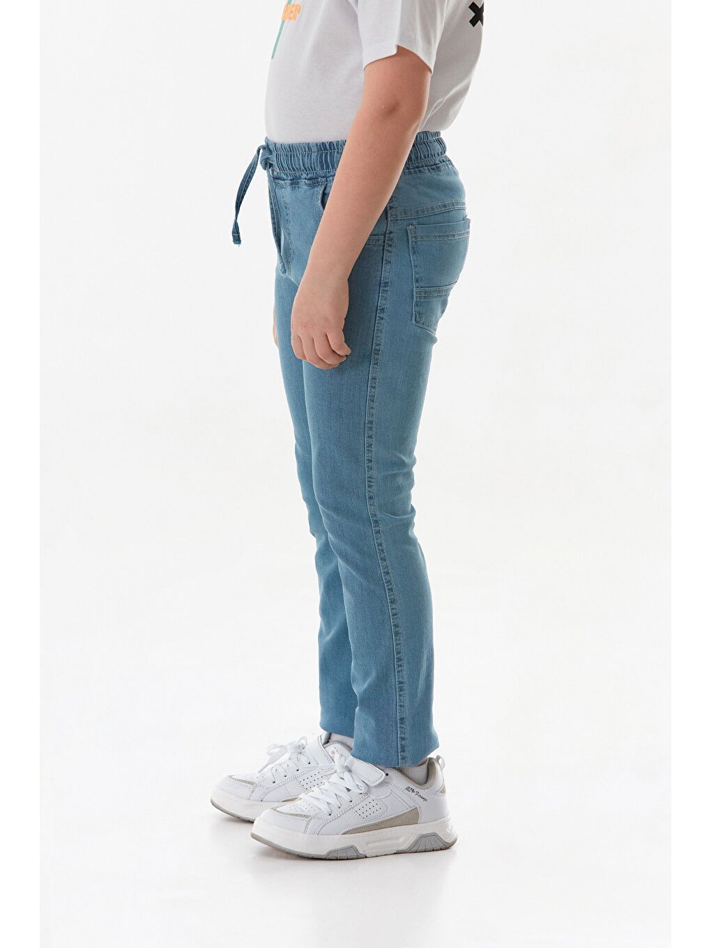 Mavi Beli Lastikli Erkek Çocuk Pantolon-2
