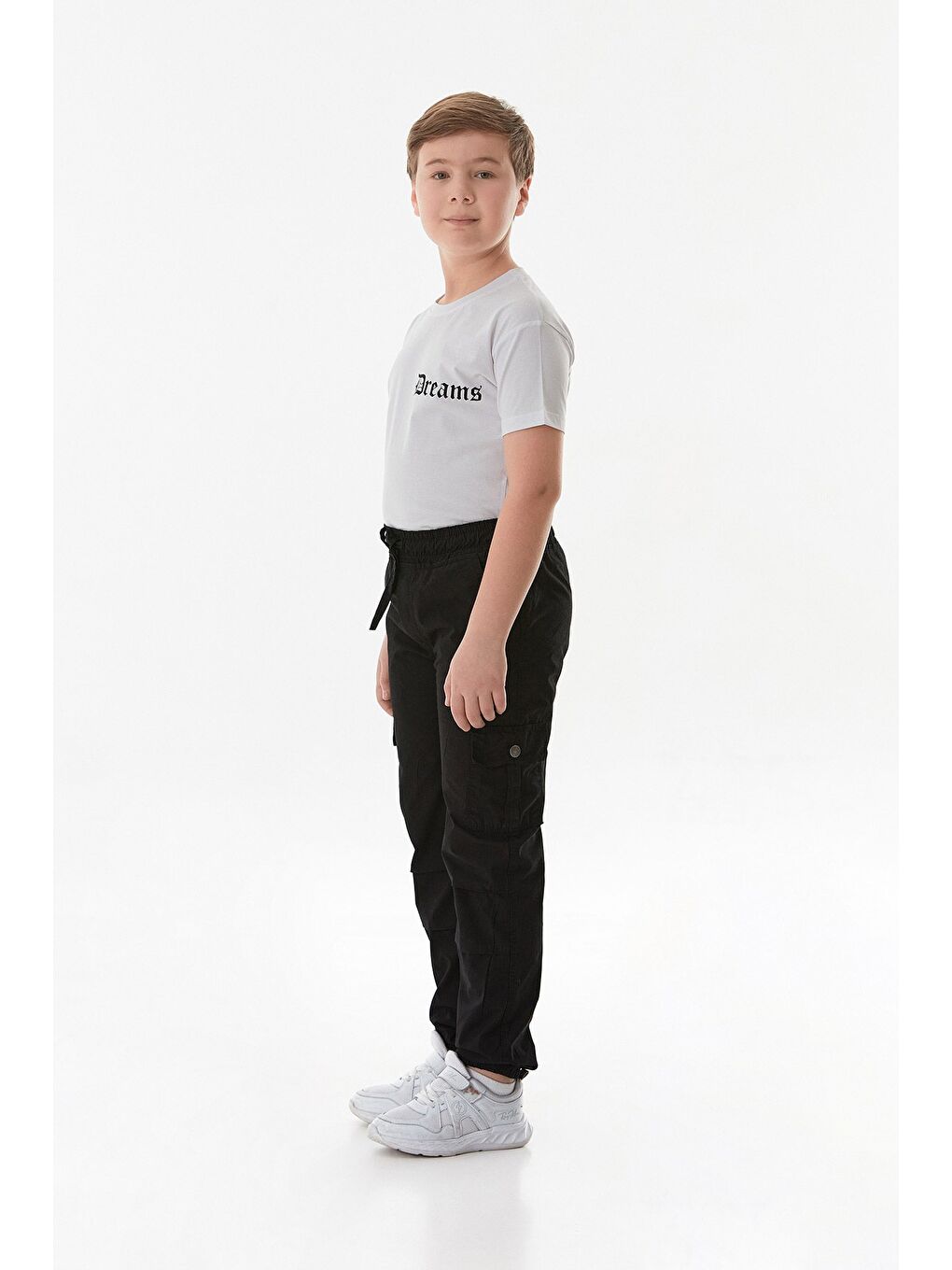 Siyah Paraşüt Kumaş Erkek Çocuk Jogger Pantolon