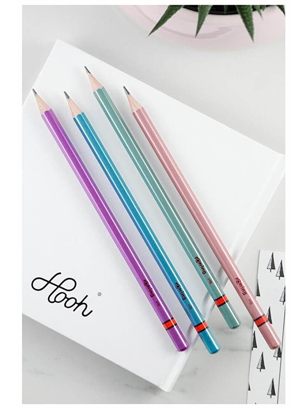 Rotring Metalik Kurşun Kalem 8 Li 1 Paket Siyah Renkli Kurşun Kalem 4 Renk Hb Kurşun Kalem-4