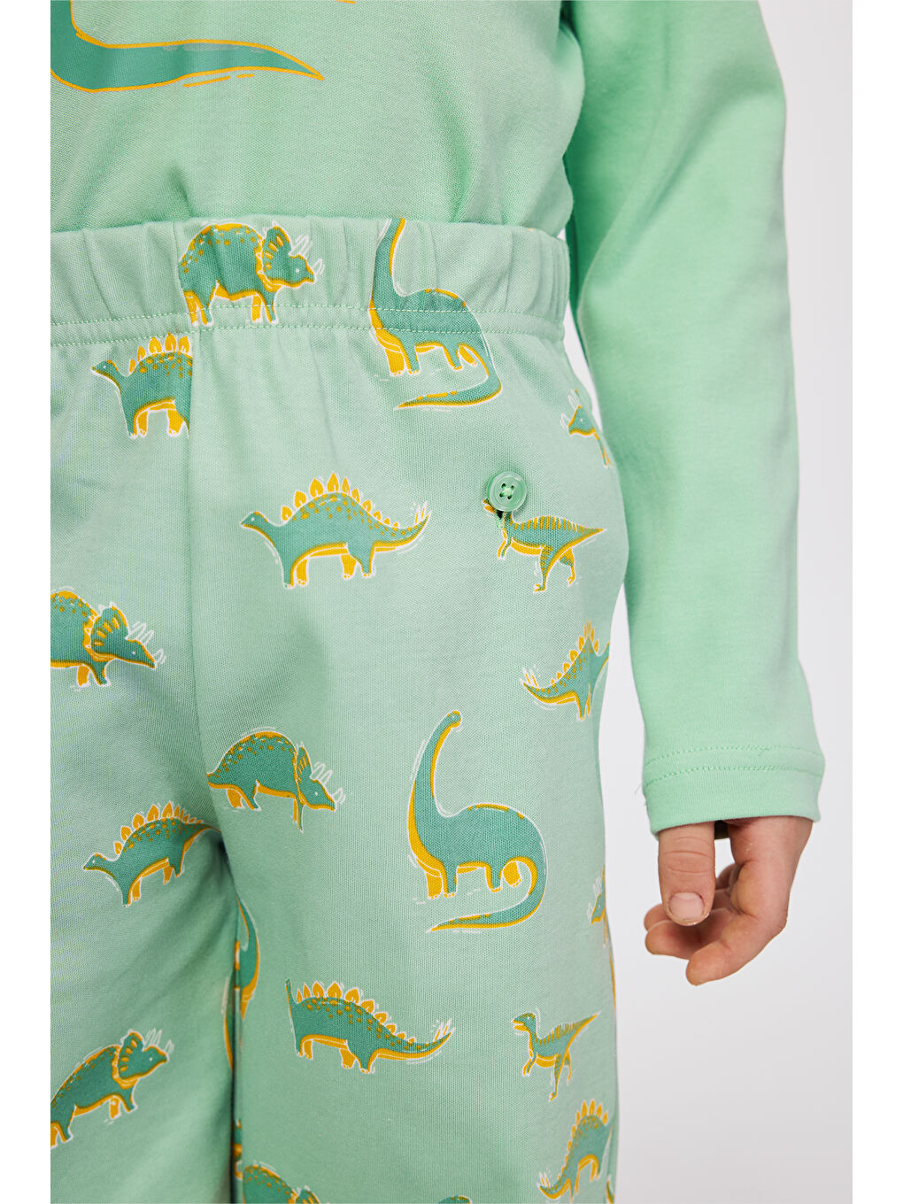 Erkek Çocuk Dinozor Desenli Turkuaz Pijama Takımı-1