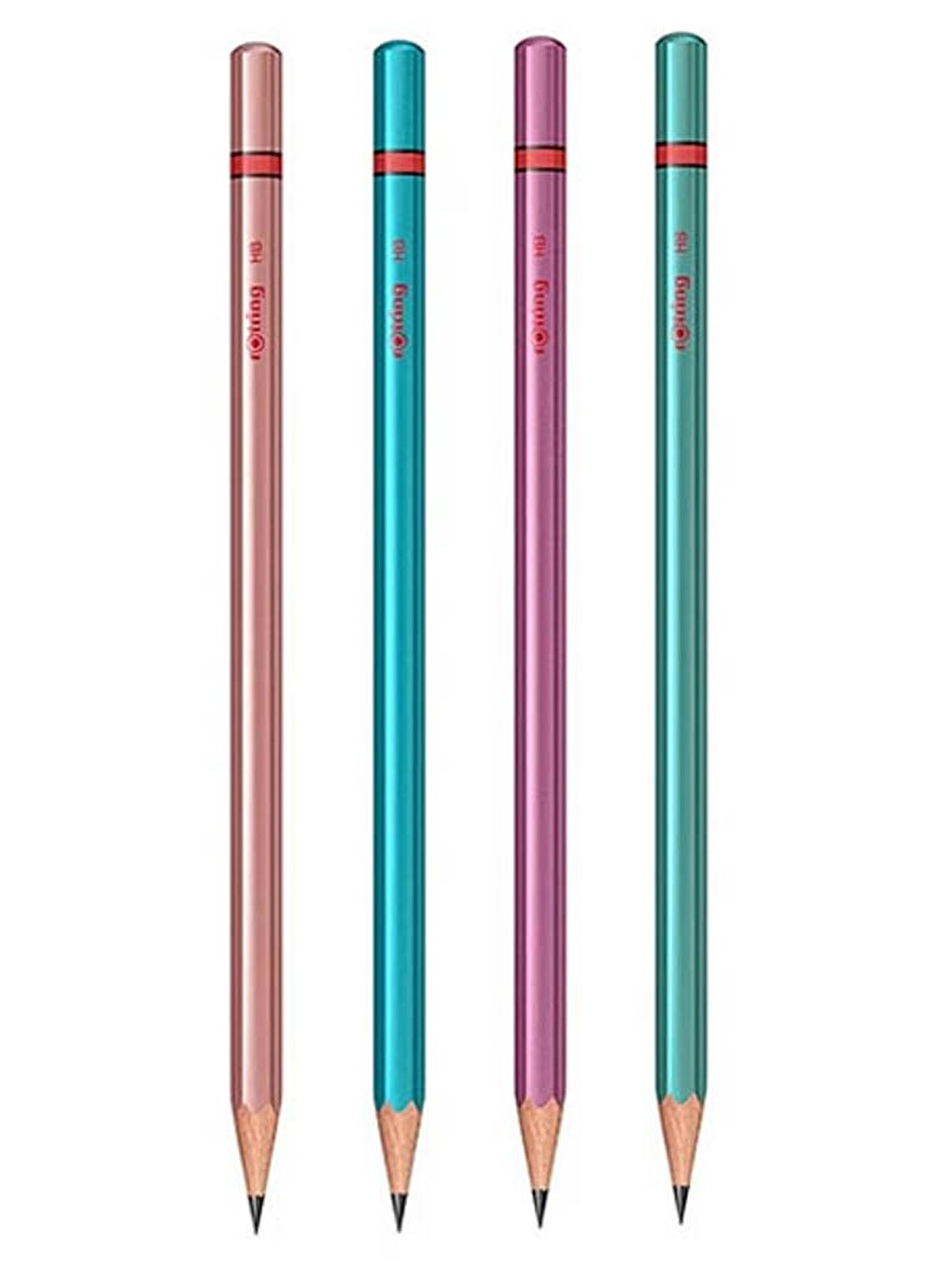 Rotring Metalik Kurşun Kalem 4 Lü 1 Paket Siyah Renkli Kurşun Kalem 4 Renk Hb Kurşun Kalem