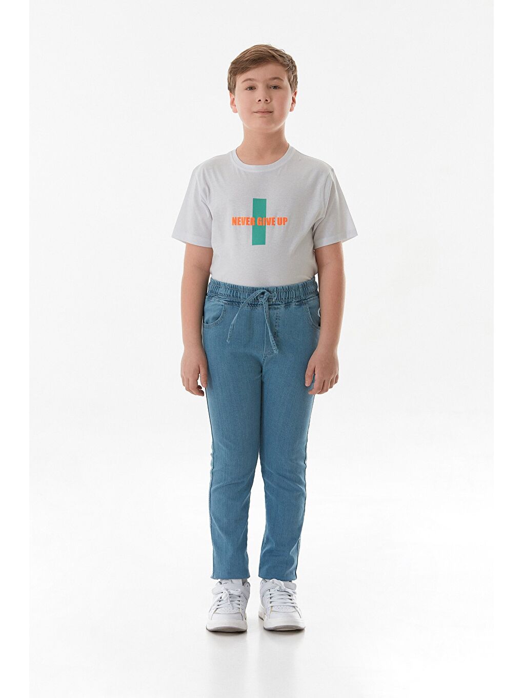 Mavi Beli Lastikli Erkek Çocuk Pantolon-4