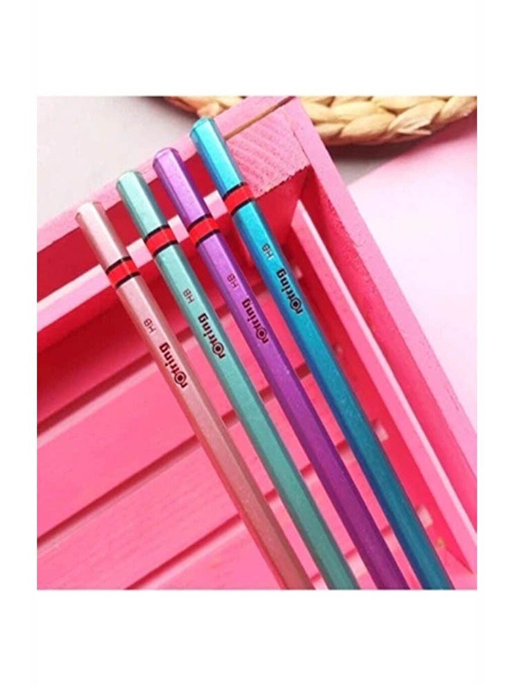 Rotring Metalik Kurşun Kalem 4 Lü 1 Paket Siyah Renkli Kurşun Kalem 4 Renk Hb Kurşun Kalem-3