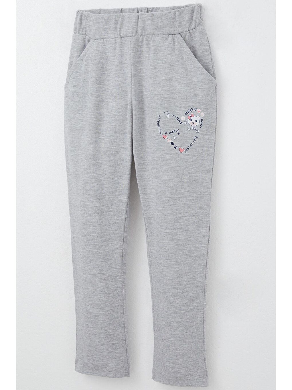 Pembe Kız Çocuk Taytlı Takım Sevgi Temalı Sevimli Hayvancıklar Baskılı Gülkurusu (1-3 Yaş)-6