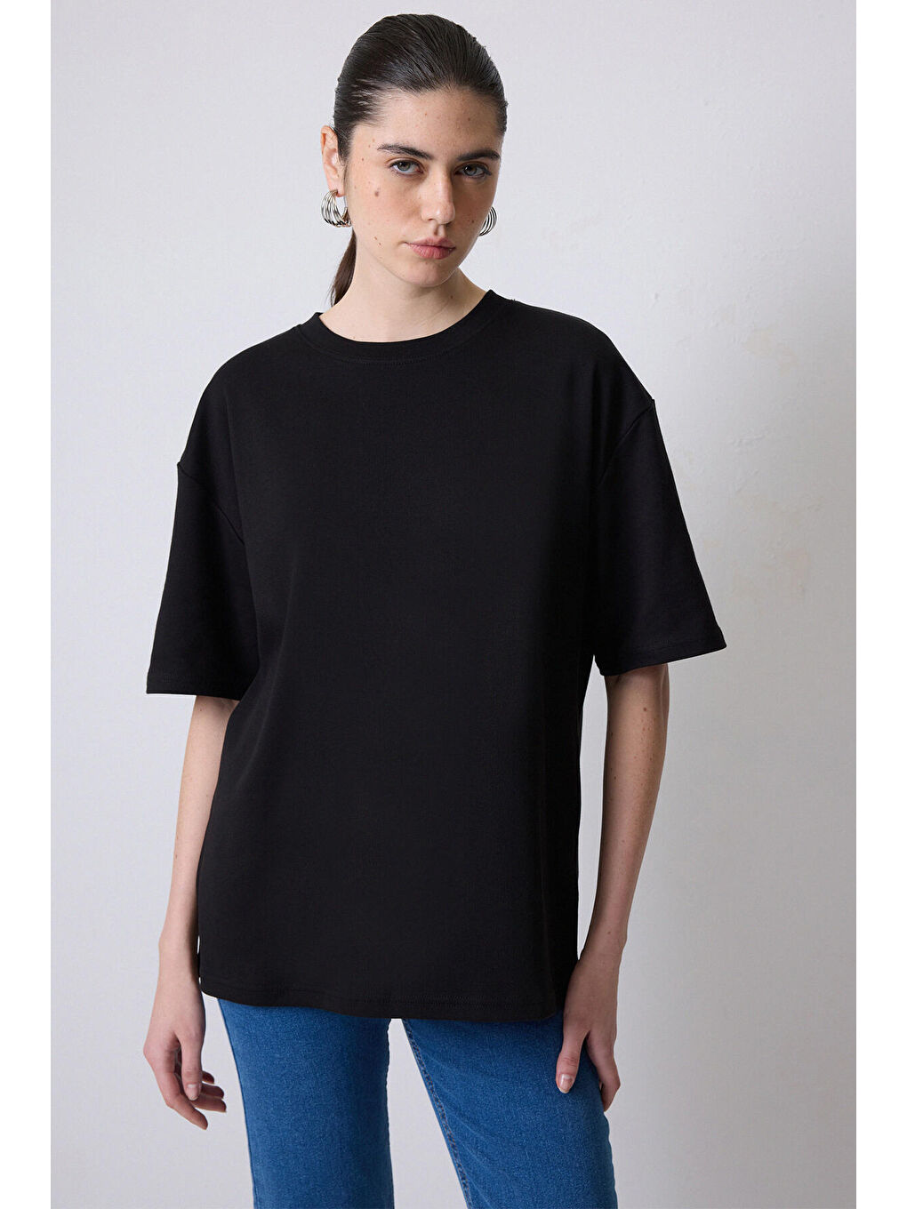 Touché Siyah Kısa Kollu T-Shirt - 1