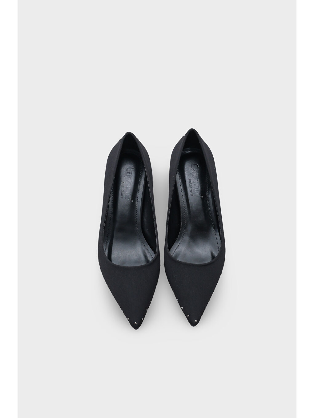 Siyah Anny Sivri Burunlu Metal Aksesuarlı Metal Topuklu Stiletto-5