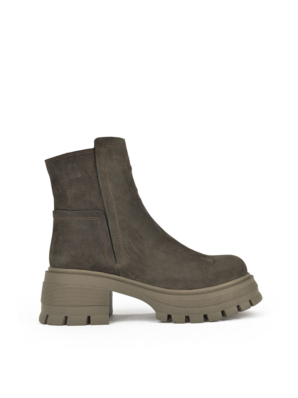 Kahverengi Kadın Hakiki Deri Bot 153359Z6152 Koyu Kahve-4