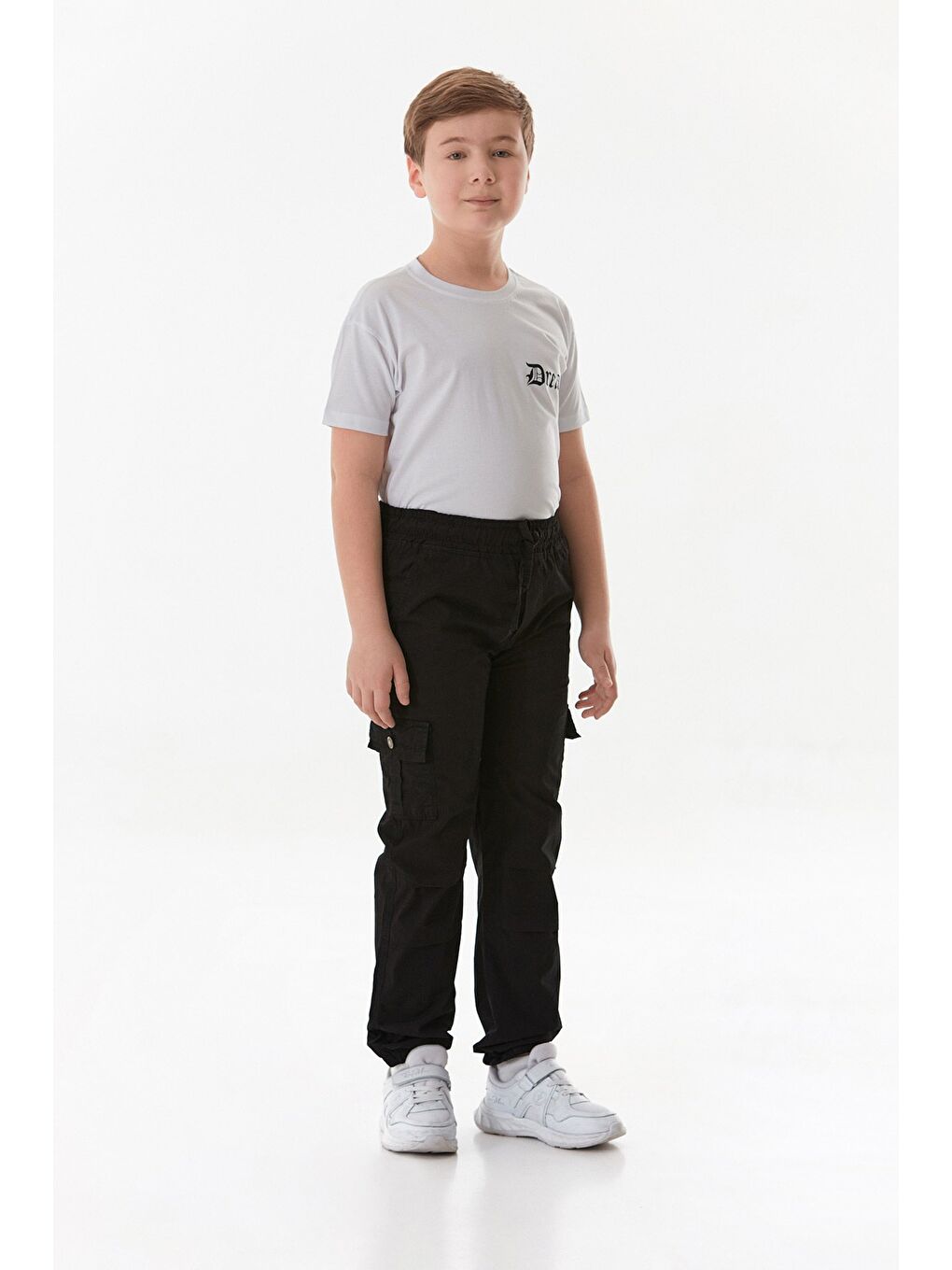 Siyah Paraşüt Kumaş Erkek Çocuk Jogger Pantolon-3