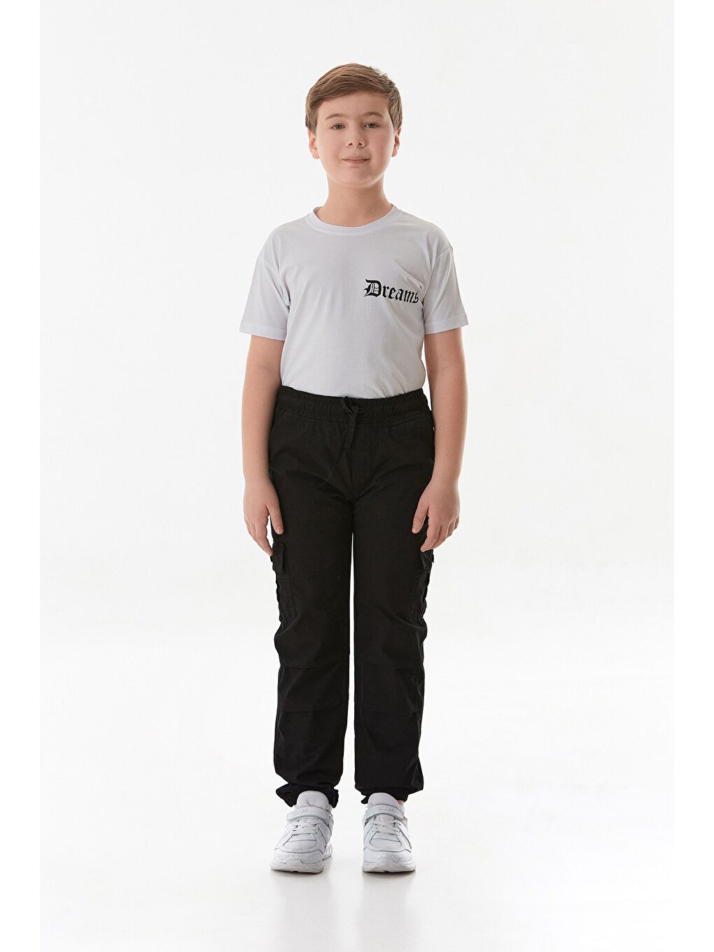 Siyah Paraşüt Kumaş Erkek Çocuk Jogger Pantolon-4