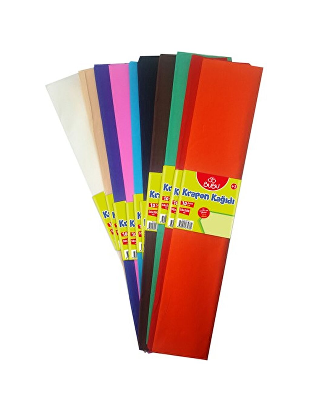 Krapon Kağıdı 10 Renk 50x200 Cm BUBU-KR0001